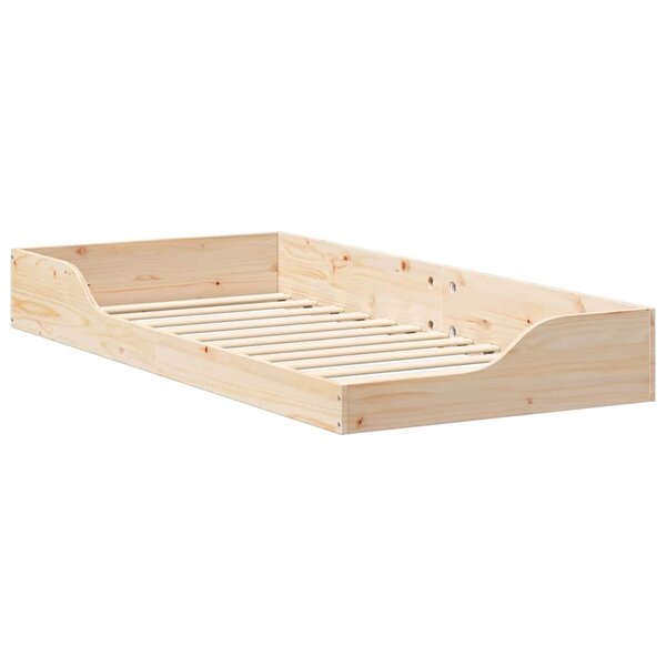 vidaXL Cadre de lit surélevé Marron 80 x 200 cm Bois massif en pin