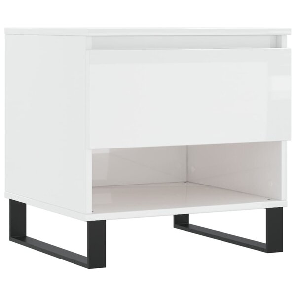 vidaXL Table basse blanc brillant 50x46x50 cm bois d’ingénierie