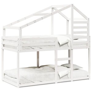 vidaXL Lit superposé sans matelas blanc 90x200 cm bois de pin massif