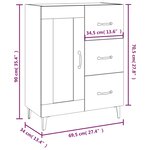 vidaXL Buffet chêne fumé 69 5x34x90 cm bois d'ingénierie