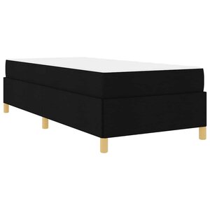vidaXL Lit à ressorts avec matelas Noir et Blanc 90 x 200 cm tissu