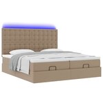 vidaXL Lit ottoman avec matelas & LED Cappuccino 180x200cm similicuir