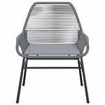 vidaXL Ensemble à manger jardin coussins 7 Pièces gris poly rotin verre