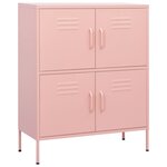 vidaXL Armoire de rangement Rose 80x35x101 5 cm Acier