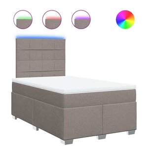 vidaXL Sommier à lattes de lit avec matelas Taupe 120x200 cm Tissu
