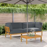 vidaXL Ensemble de Canapés Uni 2 Pièces Anthracite Bois d'Acacia Massif