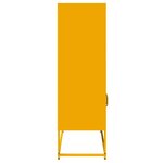 vidaXL Buffet haut jaune moutarde 68x39x123 cm acier