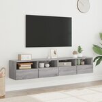 vidaXL Meubles TV muraux 2Pièces sonoma gris 80x30x30cm bois d'ingénierie