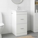 vidaXL Meuble de salle de bain avec évier Blanc 42 x 40 x 84 5 cm