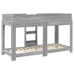 vidaXL Lit Superposé pour Enfants Gris Sonoma 75 x 190 cm