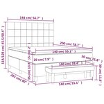vidaXL Sommier à lattes de lit avec matelas Crème 140x200 cm Tissu