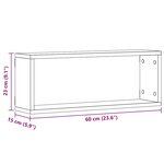 vidaXL Étagères murales avec étagère 4 Pièces Chêne noir 60 x 15 x 23 cm