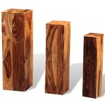 vidaXL Support de plantes 3 Pièces bois massif marron