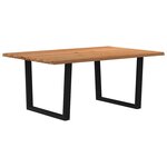vidaXL Table à manger avec bord naturel 180x100x74cm bois massif chêne