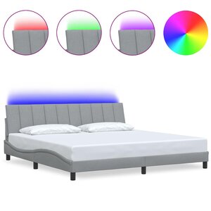 vidaXL Cadre de lit sans matelas Hanko gris clair 200x200 cm tissu