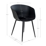 6 Fauteuils de jardin noir RODA