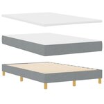 vidaXL Lit avec sommier avec matelas gris clair 120x200 cm en tissu