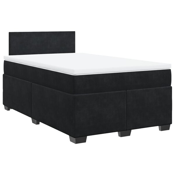 vidaXL Sommier à lattes de lit avec matelas Noir 120x200 cm Velours