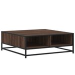 vidaXL Table basse chêne marron 80x80x30 cm bois d'ingénierie et métal