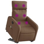 vidaXL Fauteuil de massage inclinable Marron Tissu