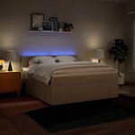 vidaXL Sommier à lattes de lit avec matelas Crème 180x200 cm Tissu
