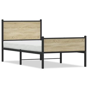 vidaXL Cadre de lit en métal sans matelas chêne sonoma 80x200 cm