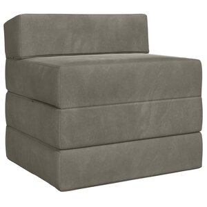 vidaXL Canapé-lit pliable Gris clair 200 x 70 x 15 cm Velours