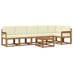 vidaXL Ensemble de canapés d'extérieur 7 pc Naturel et Crème