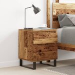 vidaXL Table de chevet vieux bois 40x35x50 cm bois d’ingénierie
