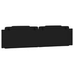 vidaXL Coussin de tête de lit noir 200 cm similicuir