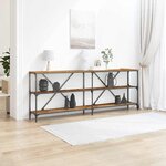 Table Console vidaXL Bois Ancien 200x30x75 cm Bois Aggloméré et Acier