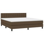 vidaXL Sommier à lattes de lit matelas et LED Marron foncé 160x200 cm