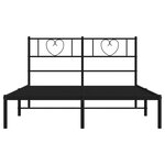 vidaXL Cadre de lit métal sans matelas avec tête de lit noir 120x190cm