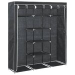 vidaXL Armoire avec compartiments et barres Noir 150x45x175 cm Tissu