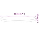 vidaXL Dessus de table Ø50x2 5 cm rond bois massif de hêtre