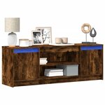 vidaXL Meuble TV avec LED chêne fumé 139 5x34x50 cm bois d'ingénierie