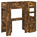 vidaXL Cadre de lit superposé avec bureau Chêne fumé 75 x 190 cm