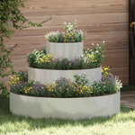 vidaXL Ensemble de Pots de Jardin en Acier Galvanisé