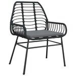 vidaXL Ensemble de salle à manger pour jardin 5 Pièces Noir polyrotin