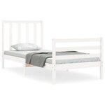 vidaXL Cadre de lit sans matelas blanc bois de pin massif