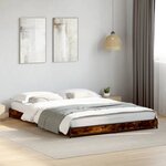 vidaXL Cadre de lit sans matelas chêne fumé 120x200 cm