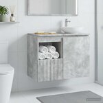 vidaXL Armoire de salle de bain Gris béton 30 x 44 5 x 50 cm