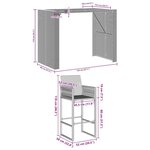 vidaXL Ensemble de bar de jardin 5 Pièces sans coussins noir poly rotin