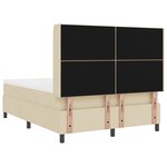vidaXL Lit à ressorts avec matelas Crème 140 x 190 cm tissu