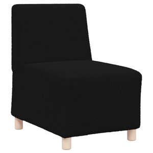 vidaXL Canapé modulaire sans accoudoirs Noir 55 cm Tissu bouclé aspect laine