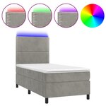 vidaXL Sommier à lattes de lit matelas et LED Gris clair 100x200 cm
