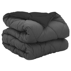 vidaXL Duvet complet toute l'année Noir et anthracite 200 x 135 cm