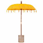 vidaXL Parasol balinais avec base Jaune 185 x 185 x 260 cm