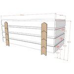 4 Lits Modulo Arrow Gris Empilables 90x200 L 203 6 x Lg 93 8 x H 27 5 cm