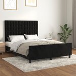 vidaXL Cadre de lit sans matelas noir 140x200 cm velours